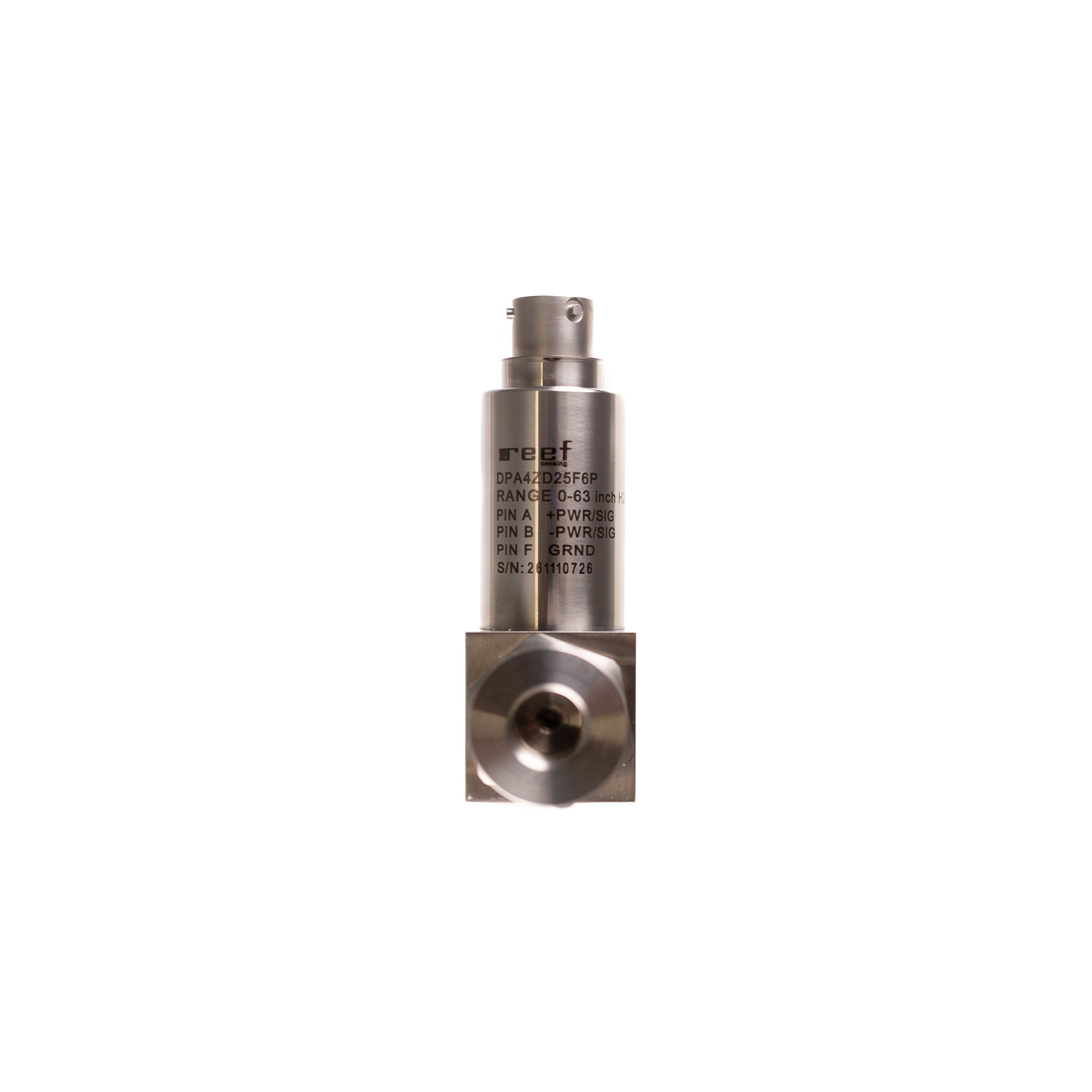 DPA4ZD25F6P - Differential Pressure Transducer, 0-63" H20, Line Pressure 0-80 psi